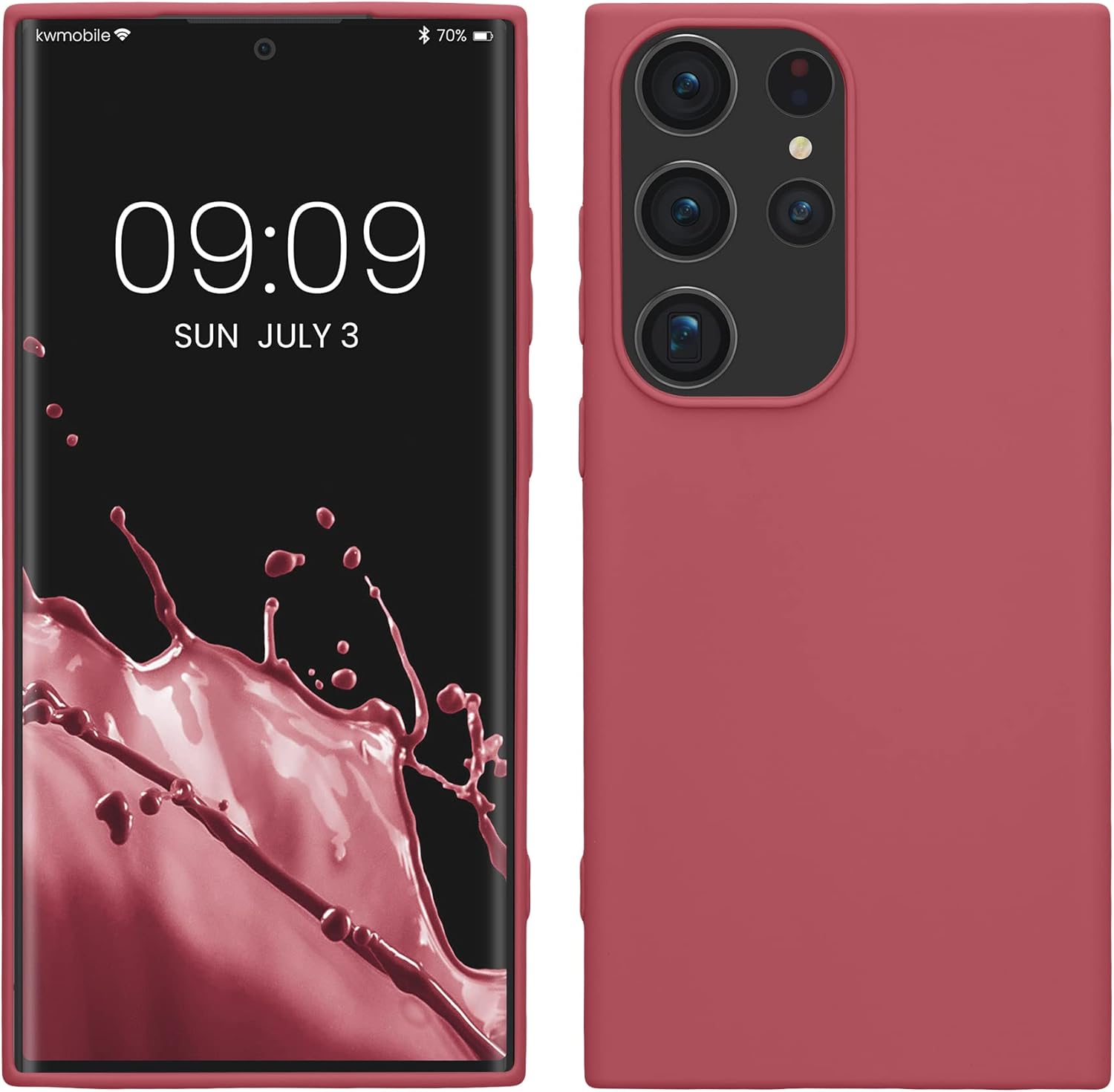 kwmobile Funda compatible con Samsung Galaxy S23 Ultra – Funda protectora de silicona TPU suave y delgada, color rosa oscuro