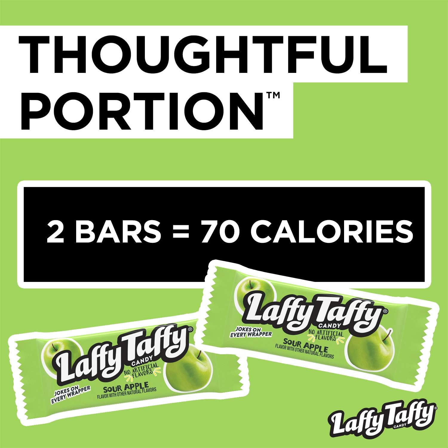 Laffy Taffy – Caramelos de manzana agria  Barras de tamaño divertido  Bromas en cada envoltorio  Caramelo de caramelo Laffy Taffy masticable y