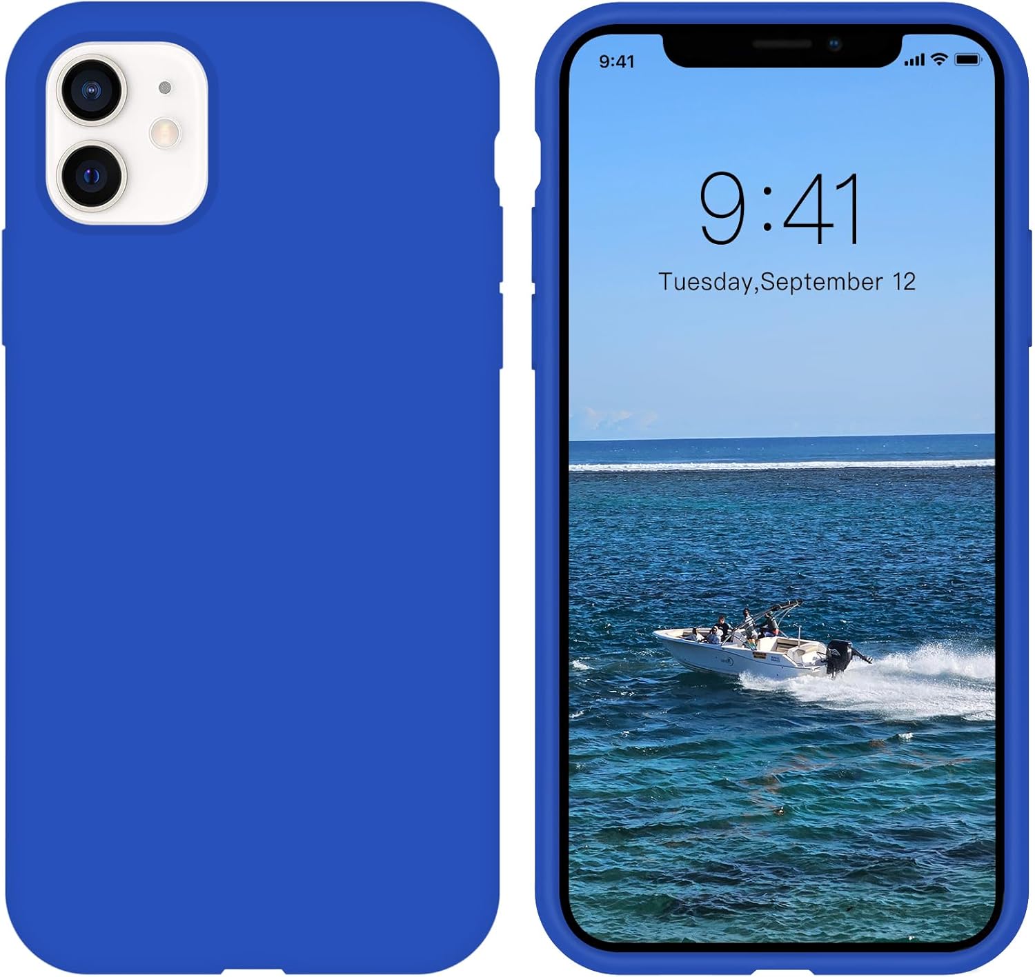 Funda para iPhone 11, iPhone 11, silicona líquida, gel de goma, delgada, suave y antiarañazos, forro de microfibra duradero, cuerpo completo, a