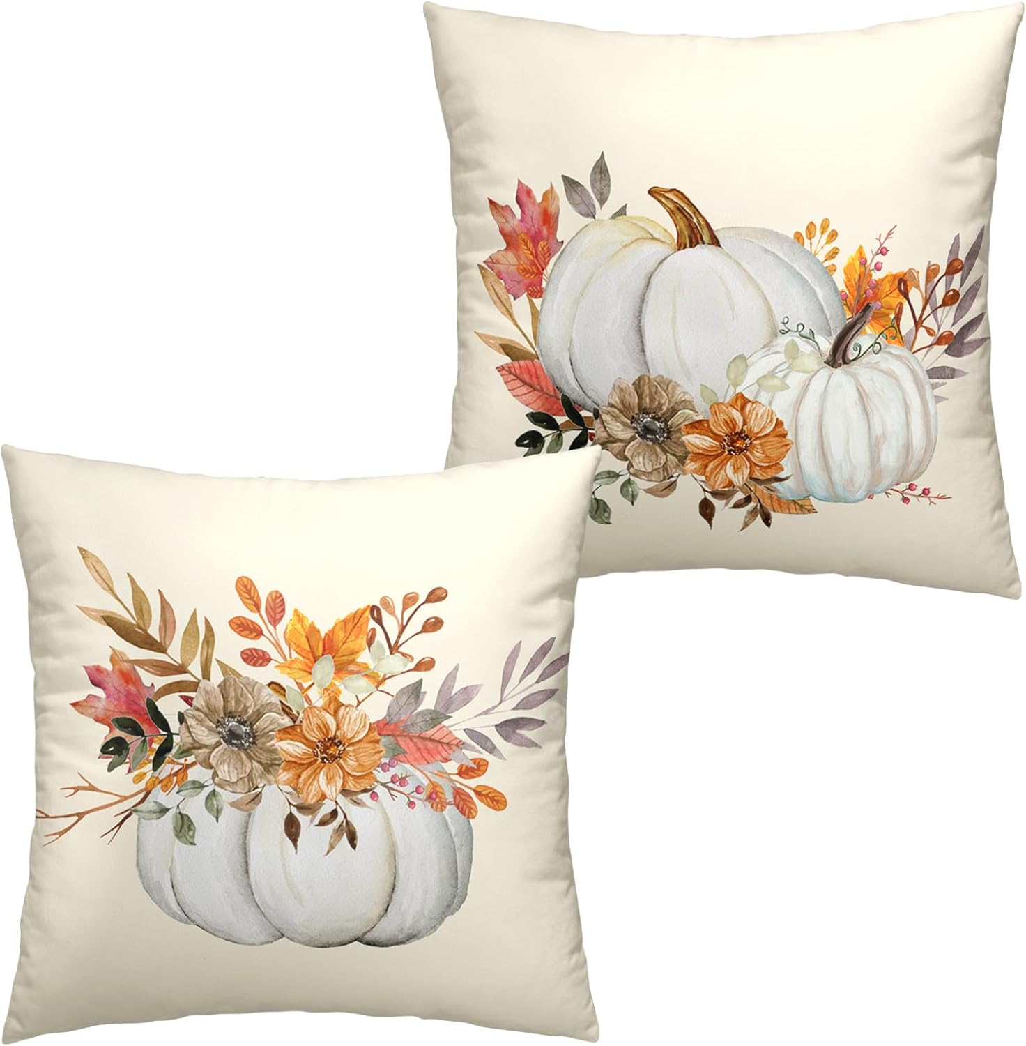 Fundas de almohada de otoño de 22 x 22 pulgadas, juego de 2 fundas de almohada de otoño de granja, Acción de Gracias, fundas de almohada decorativas
