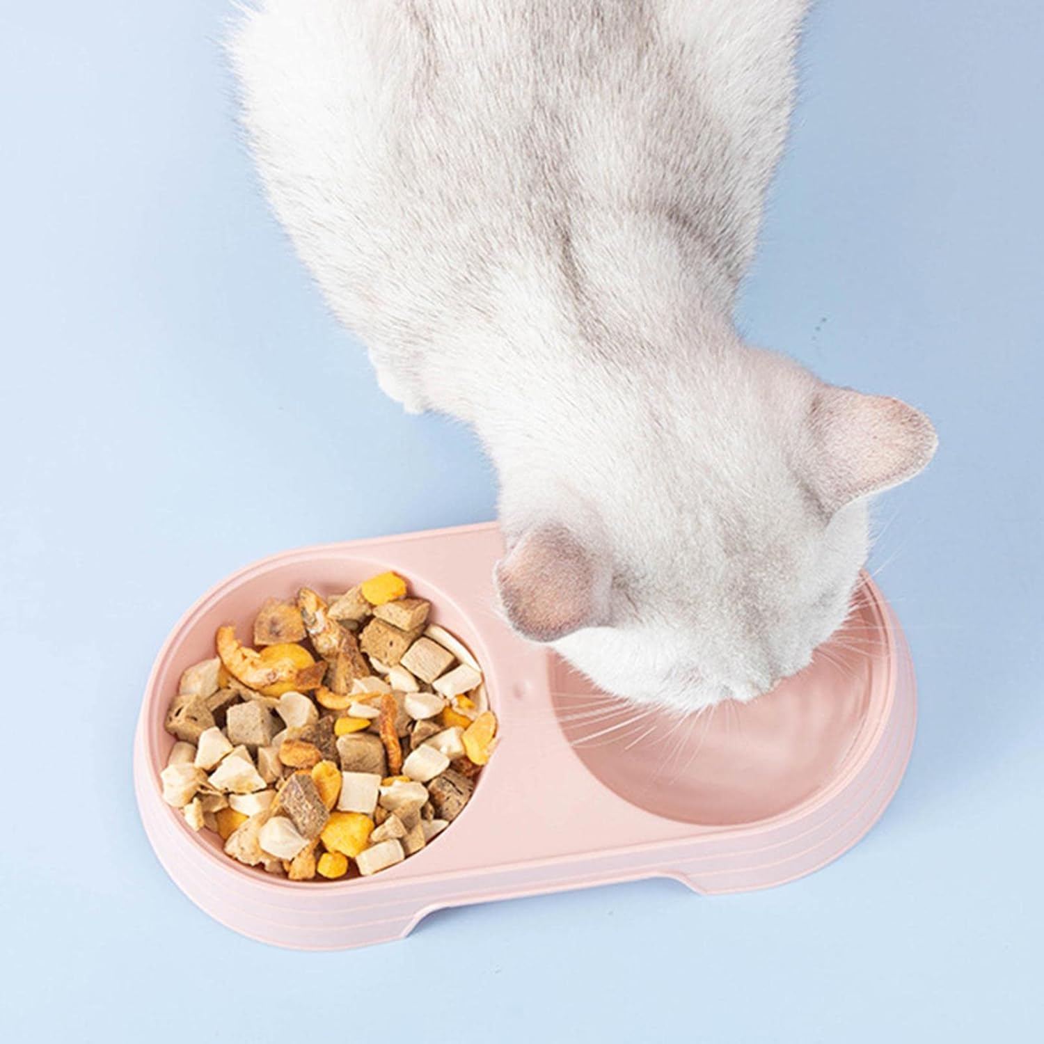 Kumprohu Cuencos de comida para perros  Cuenco doble elevado para gatos, juego de cuencos de comida y agua para cachorros, cuencos para mascotas