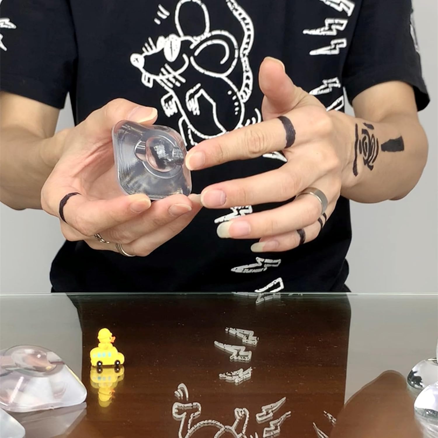 Yunshan Tope de puerta (6 unidades, 1.97 pulgadas), protector de pared de goma transparente, protector de pared para manija de puerta autoadhesivo,
