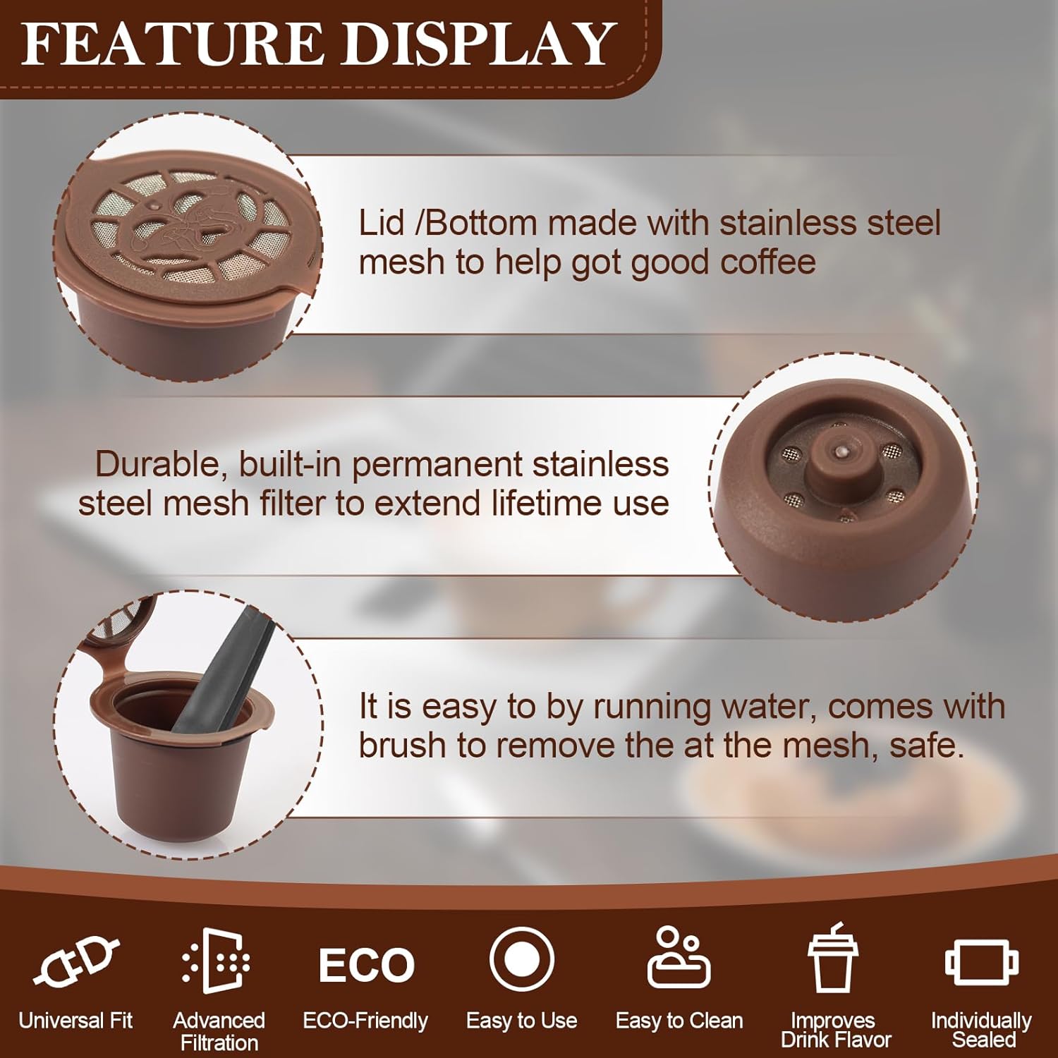 Cápsulas de café reutilizables para café recargables, filtro de cápsula de café compatible con máquinas de café Nespresso, repuesto para cápsulas