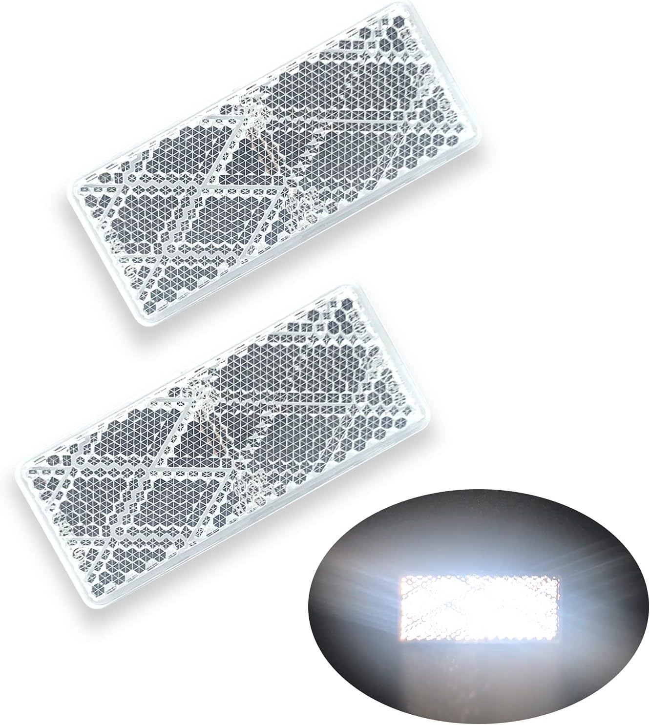 E-Mark DOT 4A CCC – Reflector rectangular autoadhesivo para buzón de remolque (transparente)