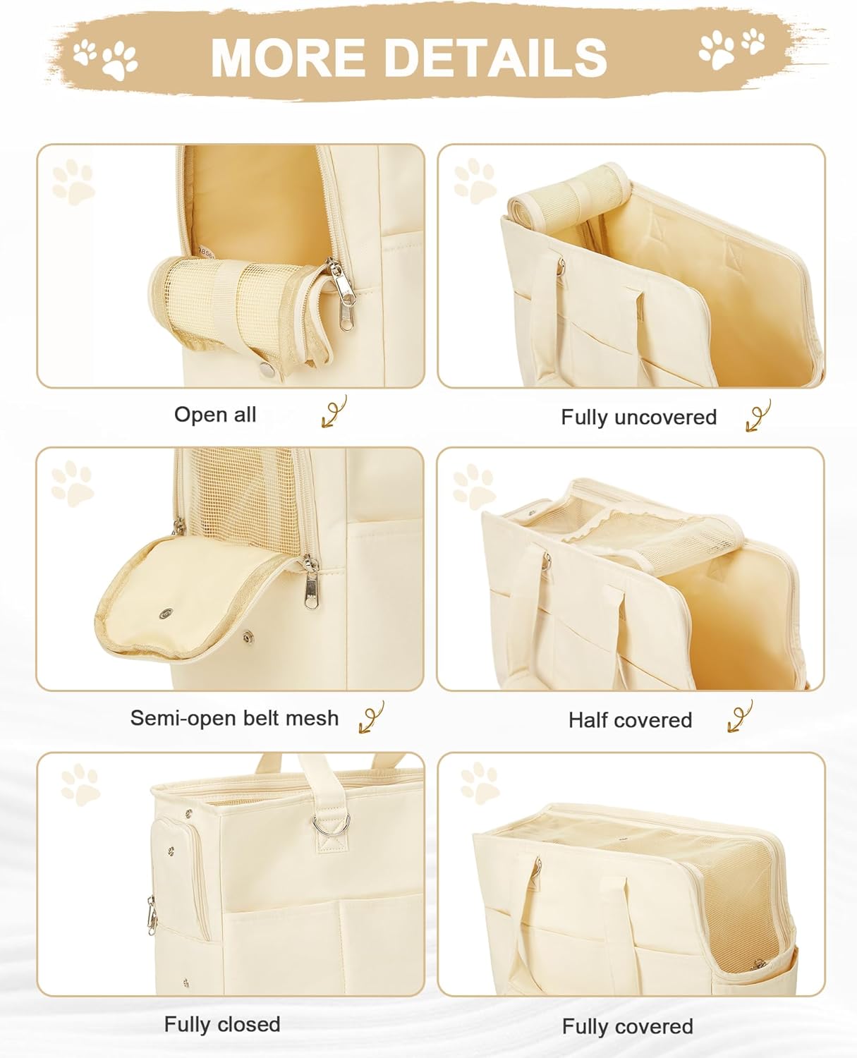 Bolsa transportadora para perros con capacidad para hasta 20 libras, bolsa de algodón con lados suaves, transportadores de perros y gatos para gatos