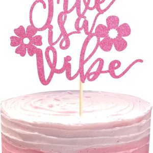 Five is a Vibe – Decoración para tartas, decoración de fiesta de 5 cumpleaños para niño y niña, decoración retro para tartas, suministros de Five is a Vibe – Decoración para tartas, decoración de fiesta de 5 cumpleaños para niño y niña, decoración retro para tartas, suministros de