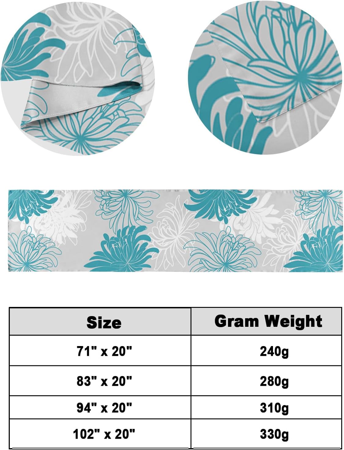 Smile Sunflower Bed Runner Scarf Abstract Chrysanthemum Floral Bedding Scarf Decorative Bed Runners Cover for Home Bedroom Hotel Wedding Room Bed