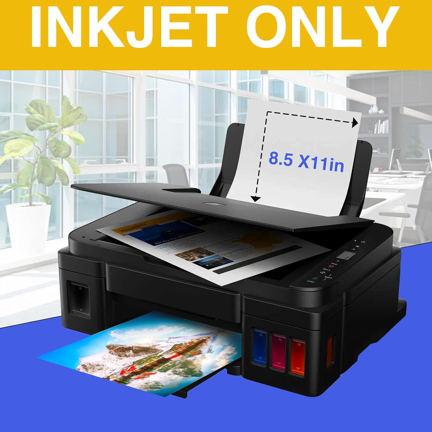 Hojas de brillo magnético imprimible, 8.5 x 11 pulgadas, 10 hojas de papel magnético para impresora de inyección de tinta, no adhesivo flexible para