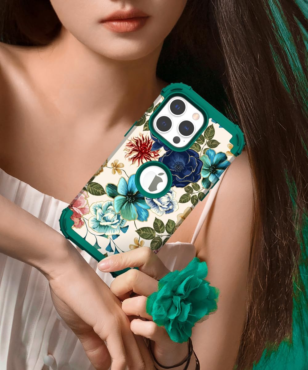 Hocase Funda para iPhone 15 Pro Max de 6.7 pulgadas de 2023, resistente, a prueba de golpes, protección híbrida plástico duro+parachoques de suave