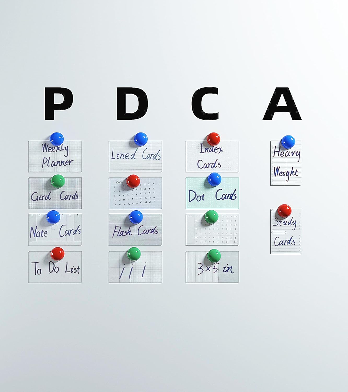 RHAWOM Tarjeta de índice colorida forrada, tarjetas de notas plegables de 3 x 5 pulgadas, tarjeta flash de peso pesado con caja de 156 unidades