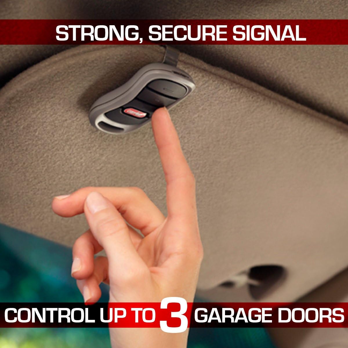 GENIE G3T-R – Mando a distancia de 3 botones con tecnología de seguridad Intellicode controla hasta 3 abridores de puerta de garaje, 1 paquete,