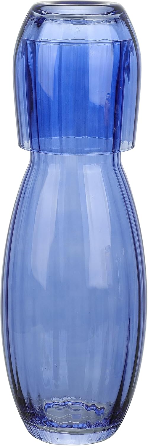 American Atelier Jarra de agua de cabecera con vaso, juego de 2 piezas, taza se dobla como tapa, jarra de 40 onzas con vaso a juego, para habitación
