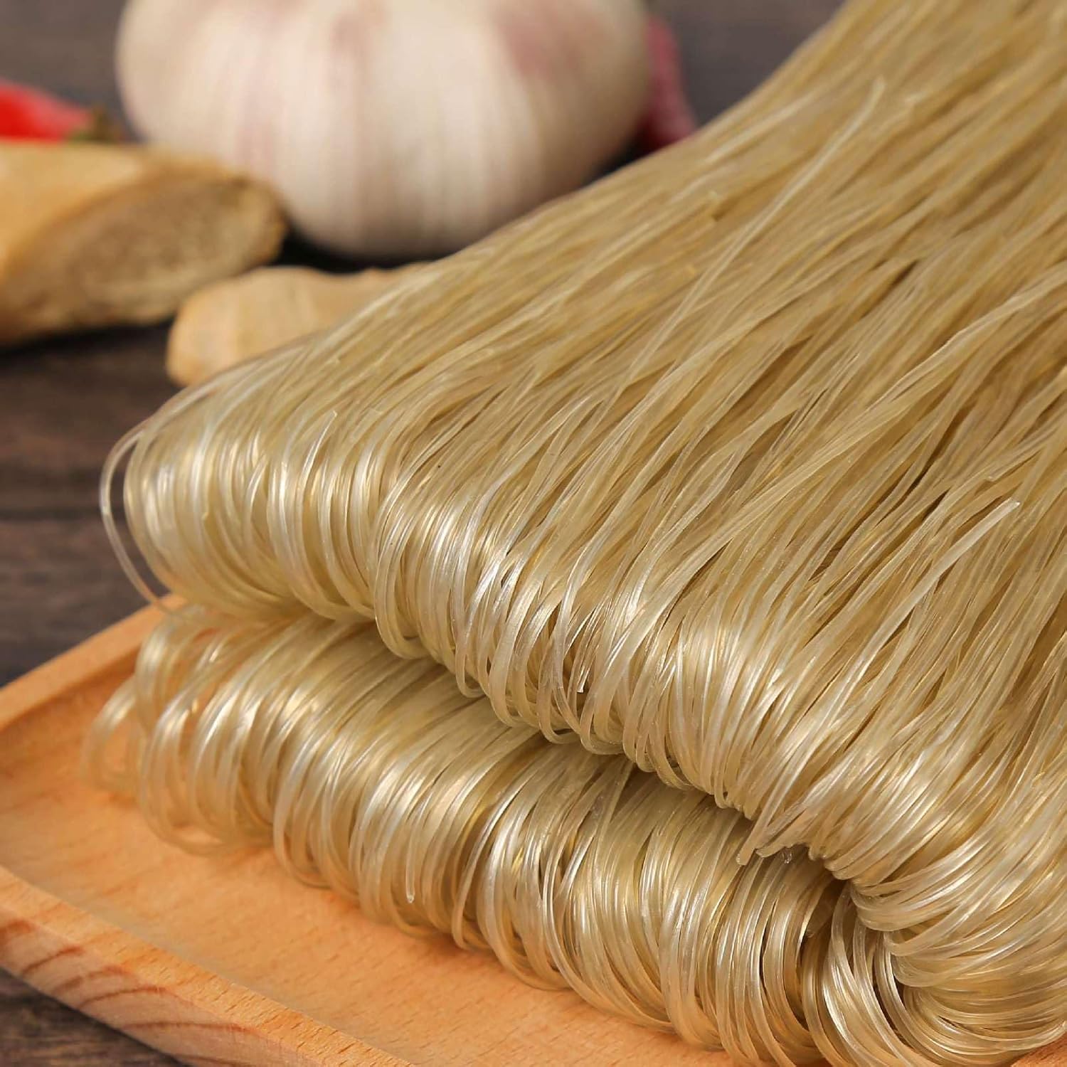 fideos de arroz vermicelli de 17.6 oz500 gx1 paquete de fideos sin gluten, fideos de arroz para comida asiática, vegetarianismo