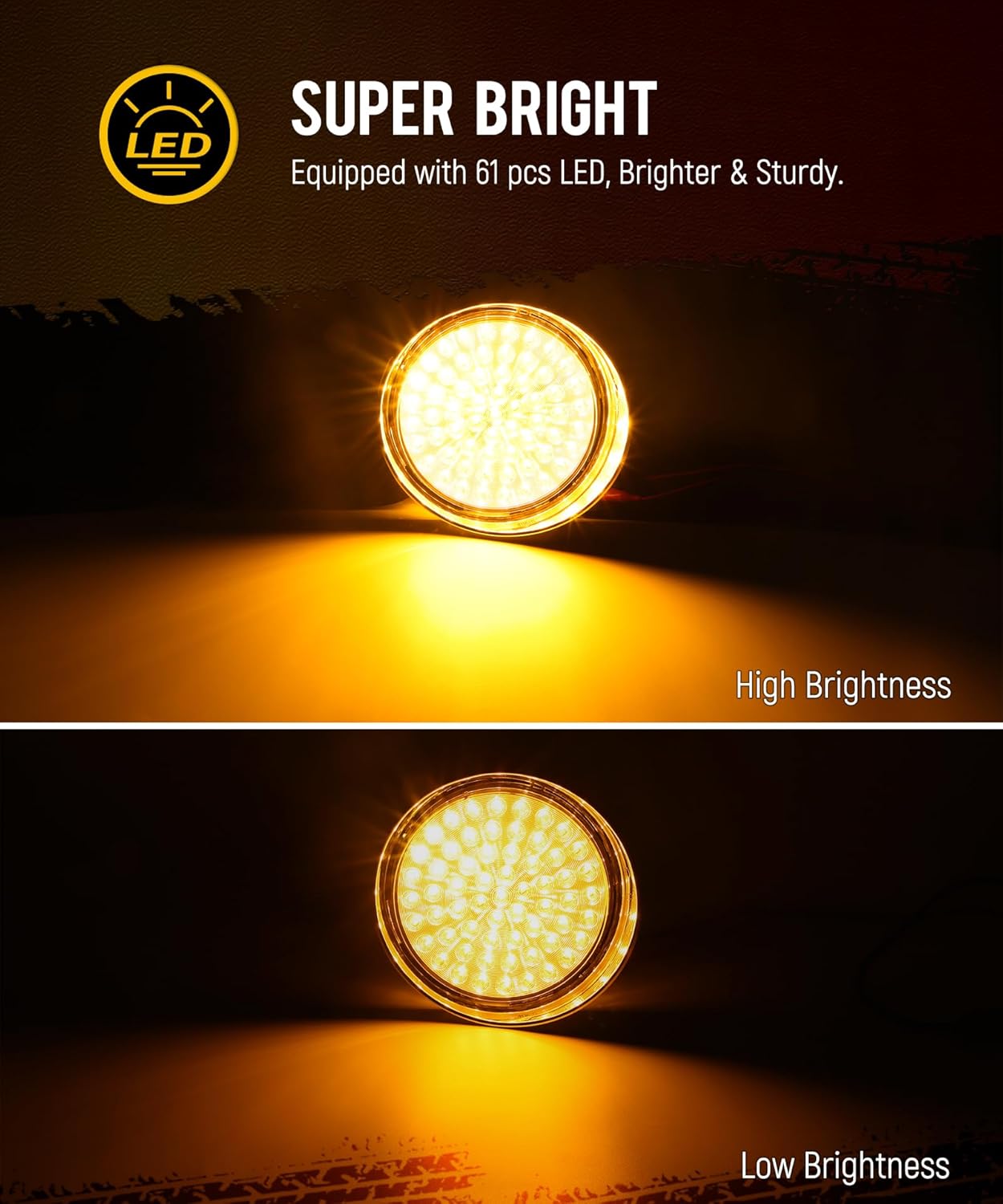 Partsam 1 par de luces de circulación diurna de repuesto para Freightliner Century 1996-2005, ámbar 61 LEDlente transparente