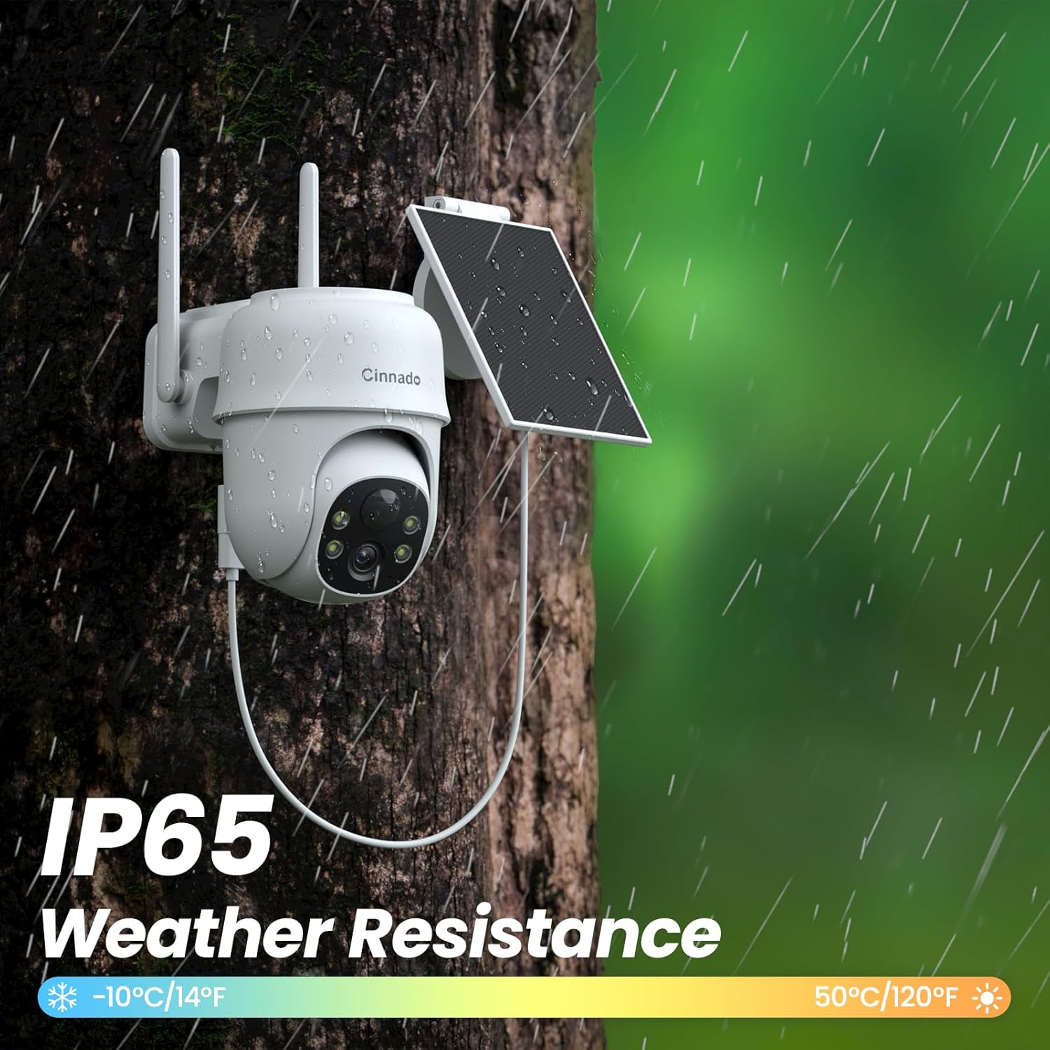 Cámaras de seguridad inalámbricas para exteriores, cámaras 2K para seguridad en el hogar, energía solar, WiFi de 2.4 G, visión nocturna a color de