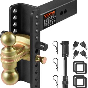 VEVOR Enganche de remolque ajustable, caída de 8 pulgadas y montaje de bola de enganche de elevación de 6.5 pulgadas con receptor de 2.5 pulgadas, VEVOR Enganche de remolque ajustable, caída de 8 pulgadas y montaje de bola de enganche de elevación de 6.5 pulgadas con receptor de 2.5 pulgadas,