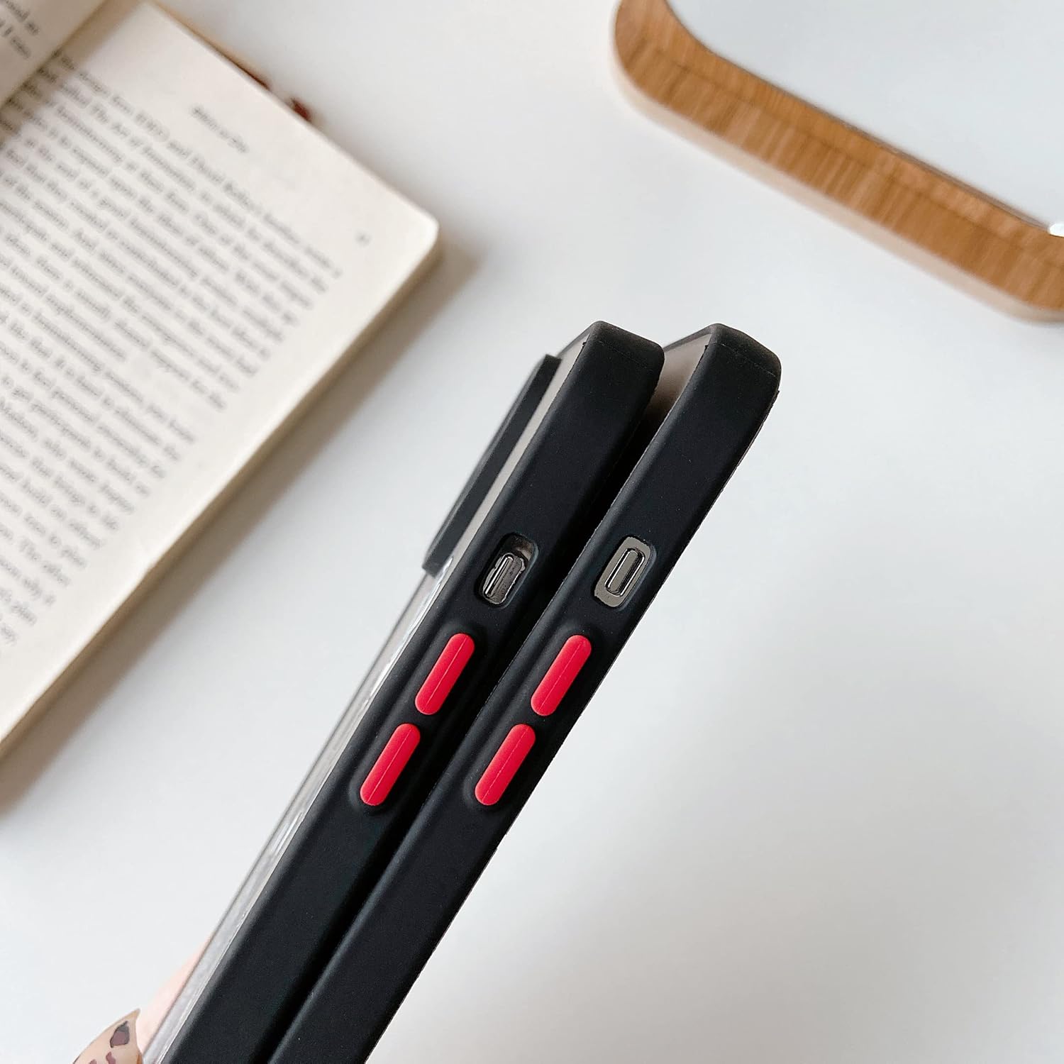 ZTOFERA Funda para iPhone 15 Pro, funda transparente de diseño estético, funda protectora a prueba de golpes de PC esmerilada 3D con patrón de