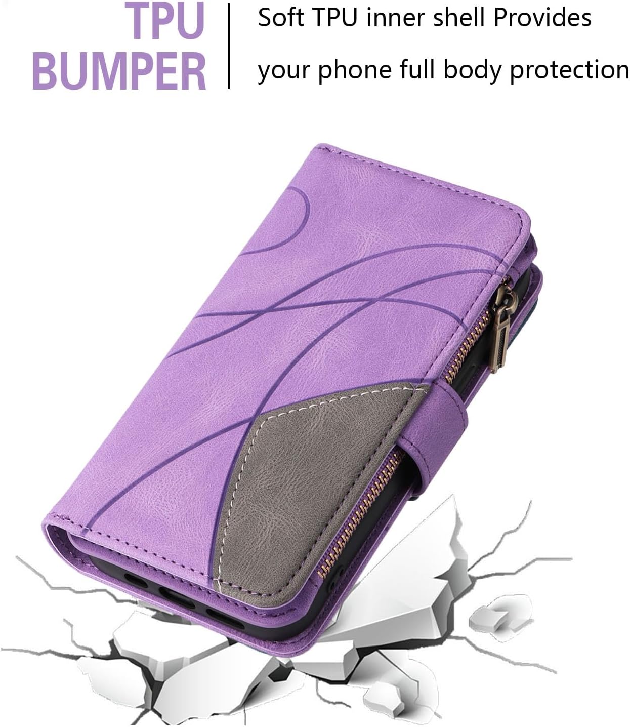 Asuwish Funda de teléfono para Samsung Galaxy A54 5G Funda tipo cartera con protector de pantalla de vidrio templado y correa para la muñeca,