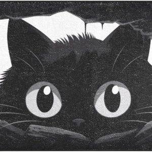 Joisal Tapete de felpa con diseño de gato negro para baño, absorbente antideslizante, tapete de baño lavable con parte trasera de goma, 39 x 20 Joisal Tapete de felpa con diseño de gato negro para baño, absorbente antideslizante, tapete de baño lavable con parte trasera de goma, 39 x 20