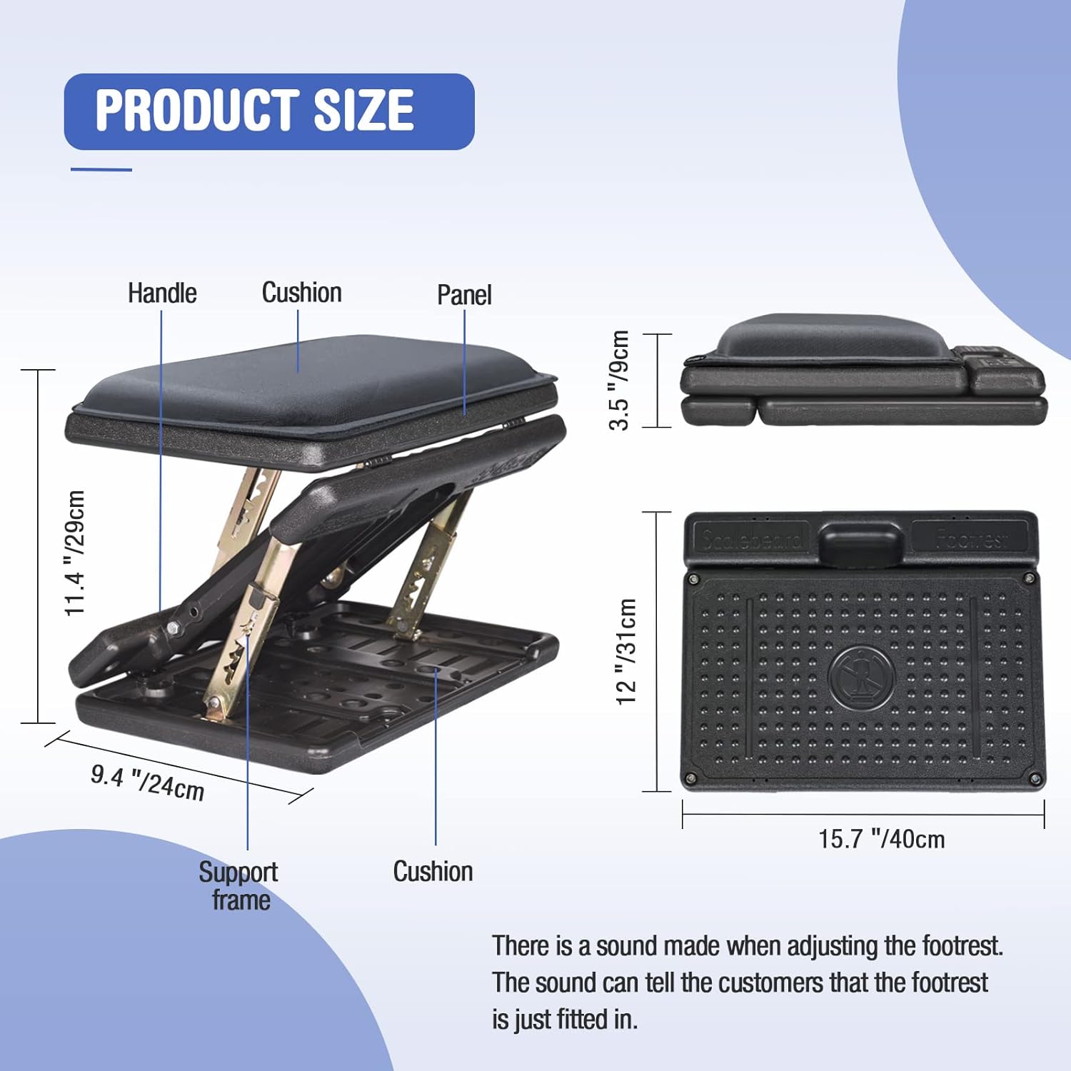 Reposapiés para debajo del escritorio en el trabajo, altura ajustable de 4 niveles, reposapiés plegable ergonómico para oficina, juegos,