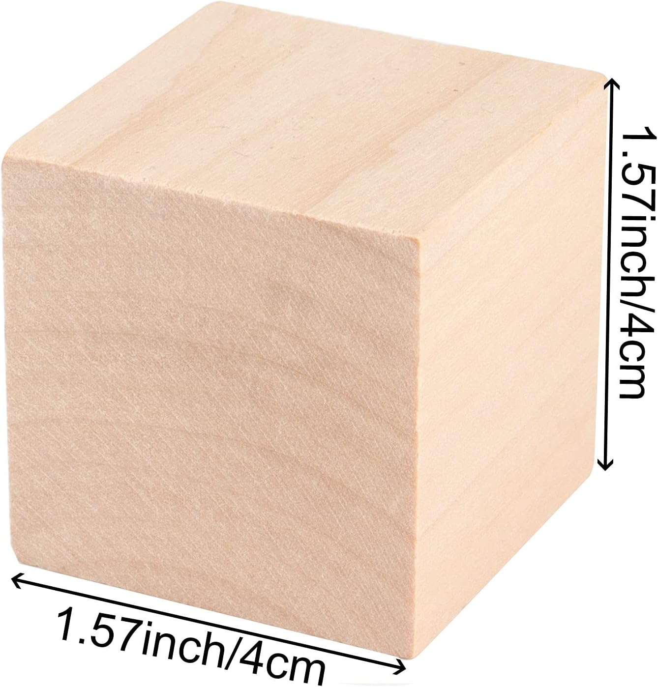 ZOENHOU 60 bloques de madera de 1.5 pulgadas, cubo de madera maciza natural de primera calidad, juego de bloques de madera sin terminar para