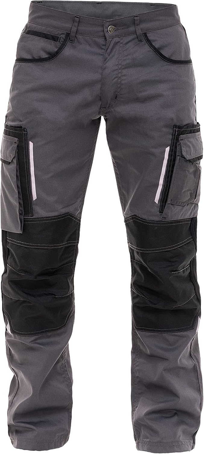 Pantalones de construcción para hombre, pantalones de trabajo resistente, para carpintero, refuerzo de rodilla, pantalones de seguridad Cordura