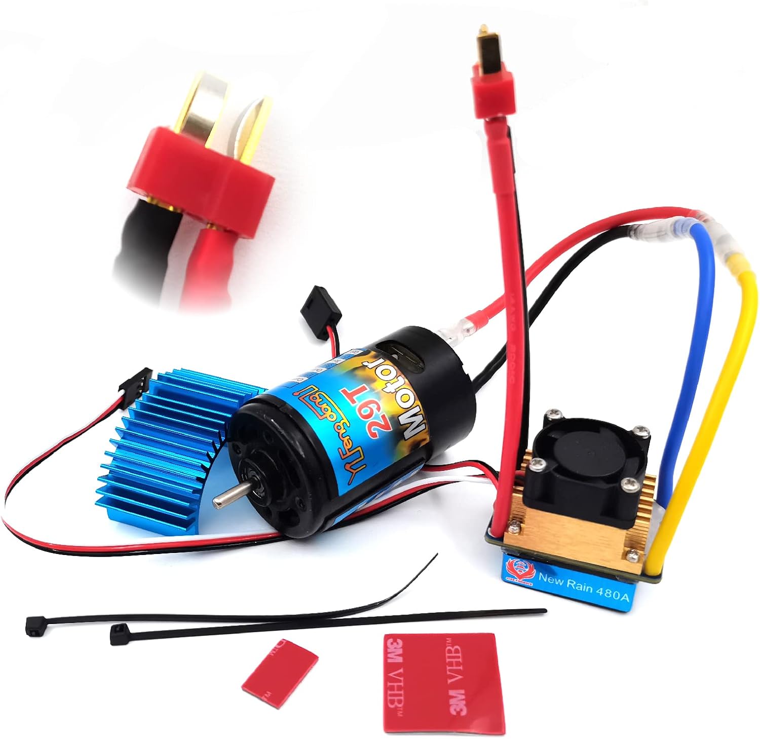 T Plus 480A-29T – Controlador de velocidad ESC cepillado impermeable con 5V3A BEC para 110 RC Crawler SCX10 D91 Traxxas Tamiya HSP RC Car y RC Motor