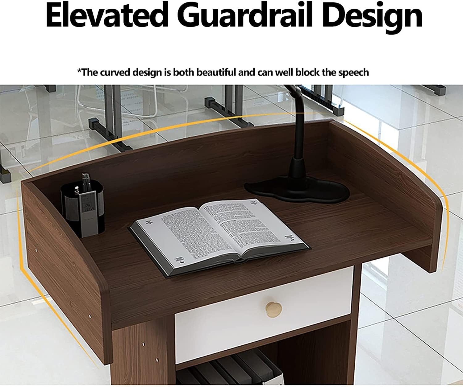 JITEM Atril Podium – Podio de madera de fibropanel de densidad media para atril con estante de almacenamiento, ideal para oradores, conferencias,