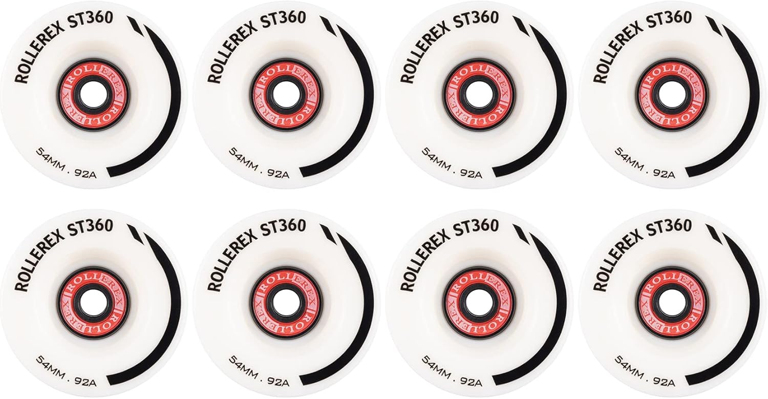 ST360 92A – Ruedas para patines de ruedas de 2.126 in x 1.260 in (paquete de 8 con rodamientos, espaciadores y arandelas) (opciones de color), para