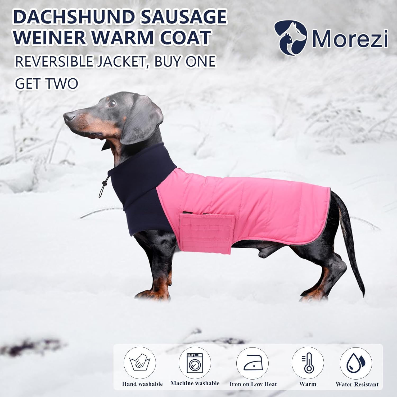 Abrigo de perro salchicha para perro salchicha para perros salchicha Corgi Weiner, abrigo de invierno reversible para perro con forro acolchado de