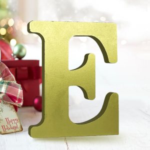 AOCEAN Letras de madera dorada de 6 pulgadas, letras de madera sin terminar para decoración de pared, letras decorativas de pie en rodajas, tablero AOCEAN Letras de madera dorada de 6 pulgadas, letras de madera sin terminar para decoración de pared, letras decorativas de pie en rodajas, tablero