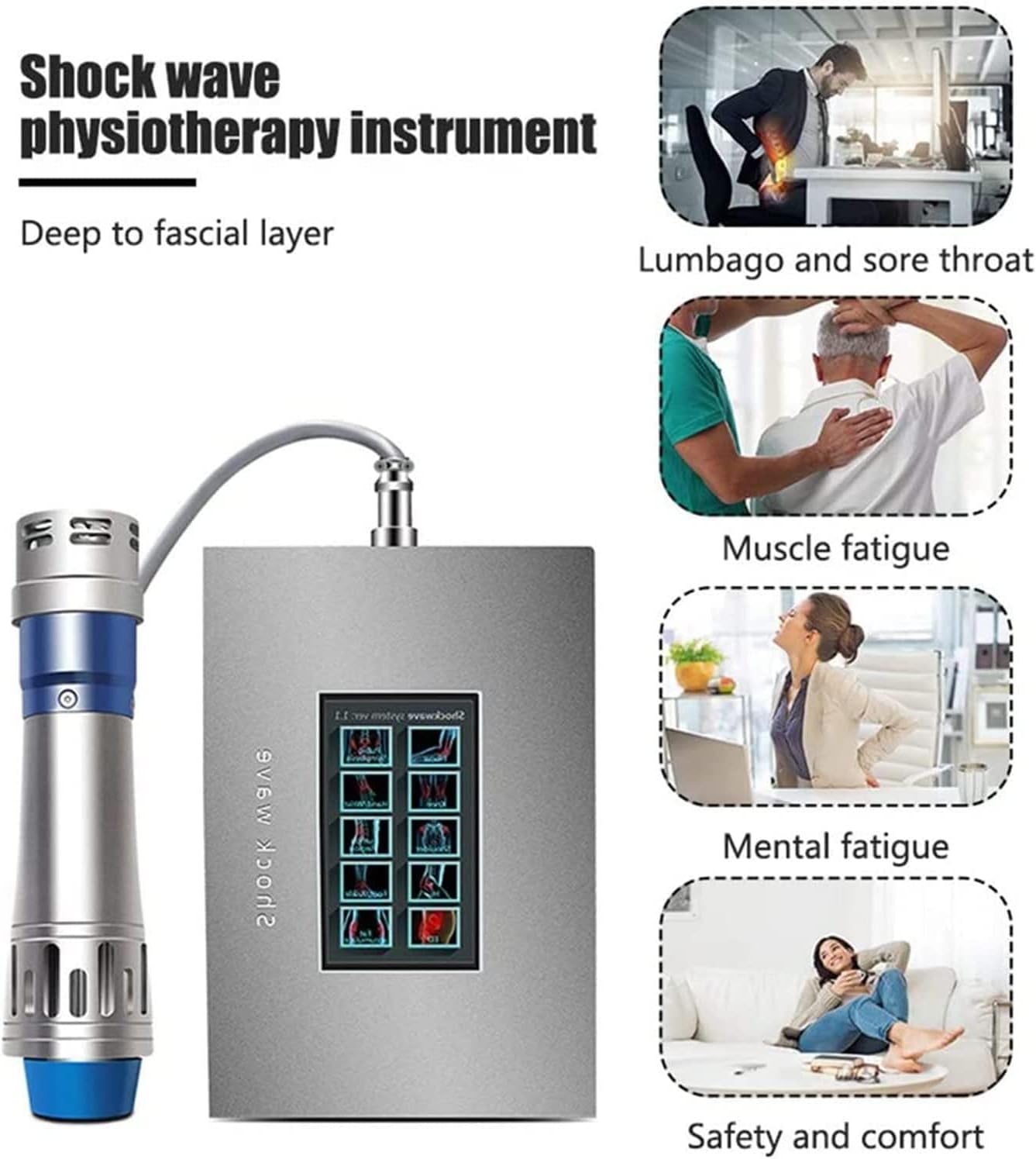 Máquina profesional de terapia de onda de choque ED masajeador de alivio del dolor muscular, para terapia de alivio del dolor, masaje de modelado