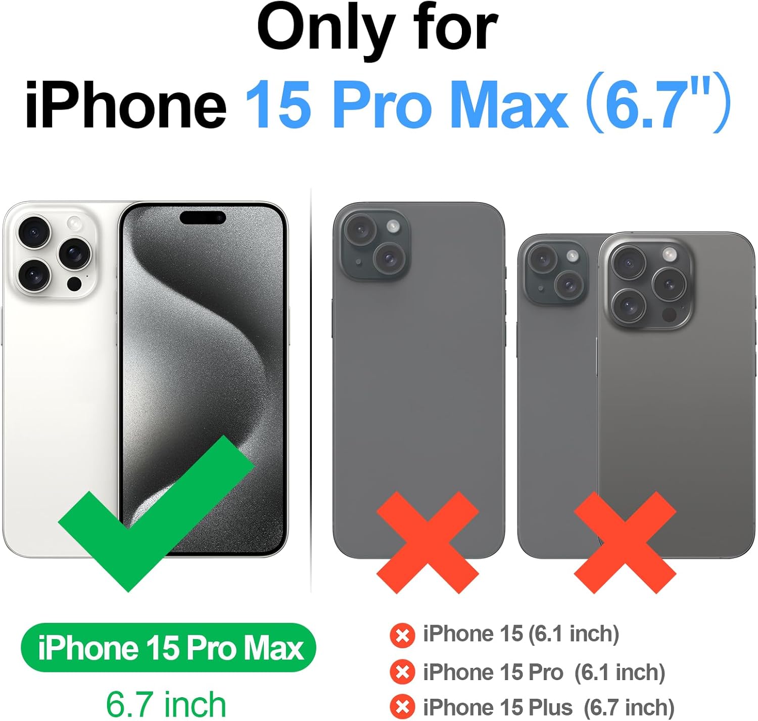 Antsturdy Funda tipo cartera compatible con iPhone 15 Pro Max para mujer, bloqueo RFID, funda cruzada de piel sintética con cremallera y correa para