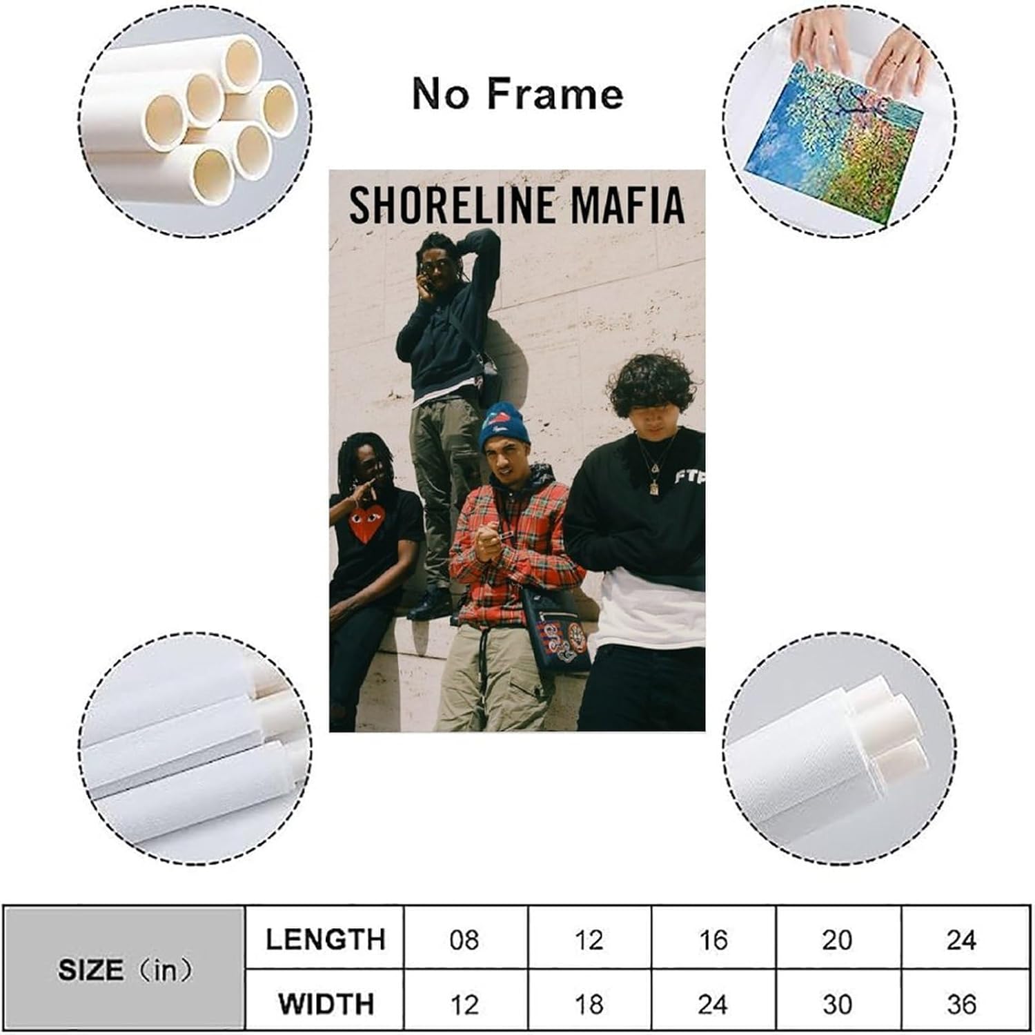 RJETZMU Shoreline – Póster de mafia en lienzo para pared de dormitorio, estética, sala de estar, decoración del hogar, 16 x 24 pulgadas (15.7 x 23.6
