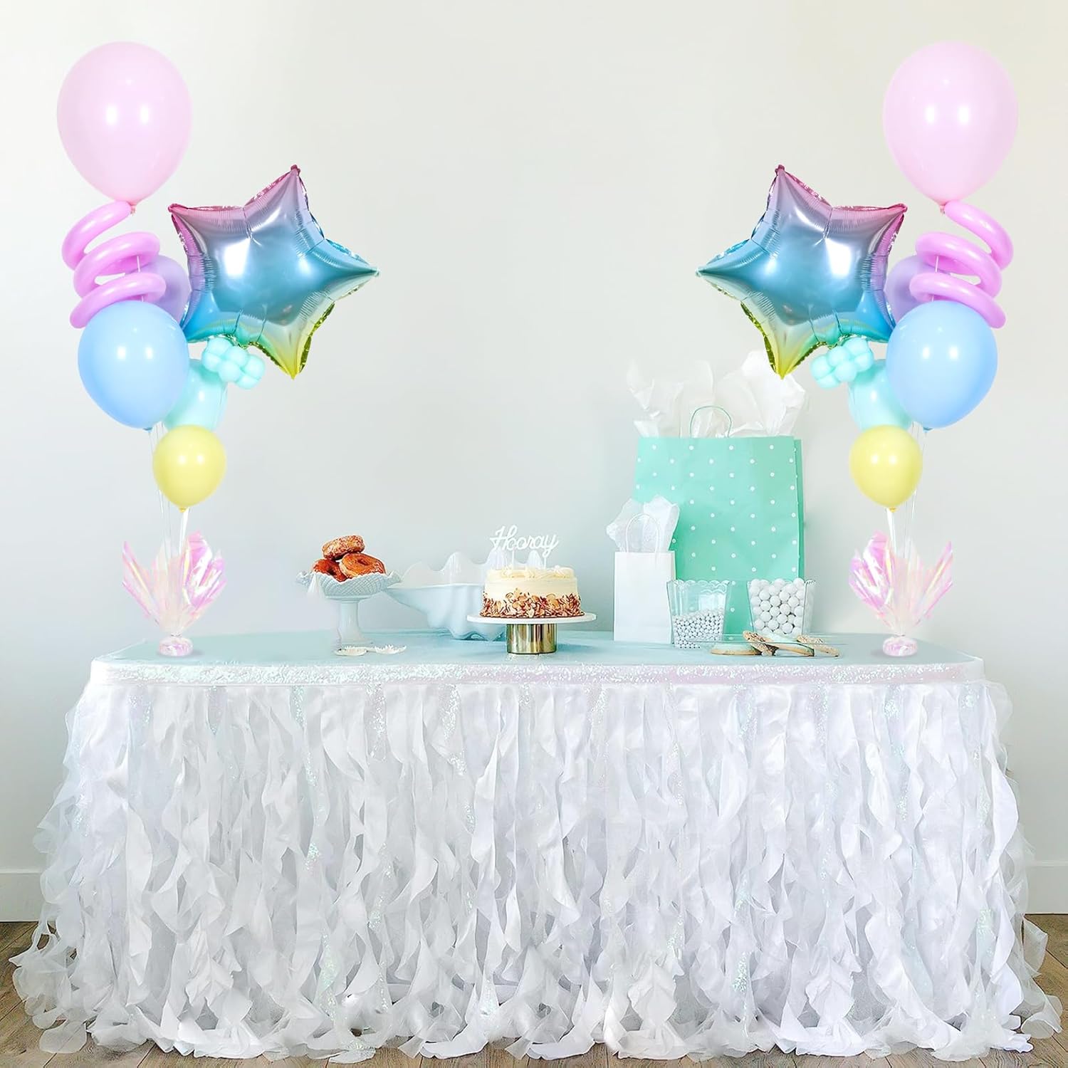 Juego de 2 soportes para globos con base sólida pesada, centros de mesa para cumpleaños, niñas, baby shower, San Valentín, decoración de fiesta de