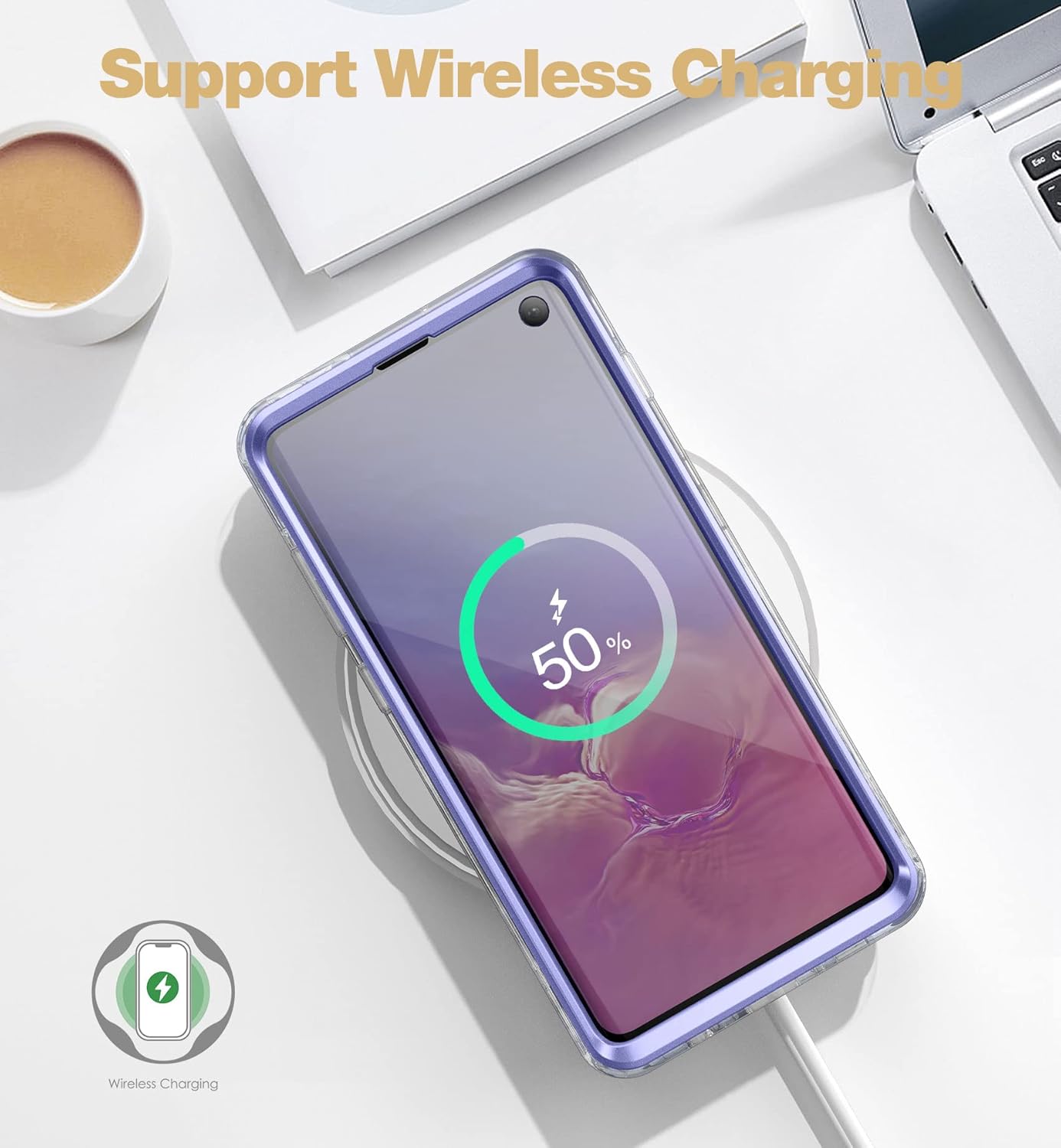 SURITCH Funda para Samsung Galaxy S10 mejorada, protector de pantalla antiarañazos integrado protección de doble capa Protección completa de 360 a