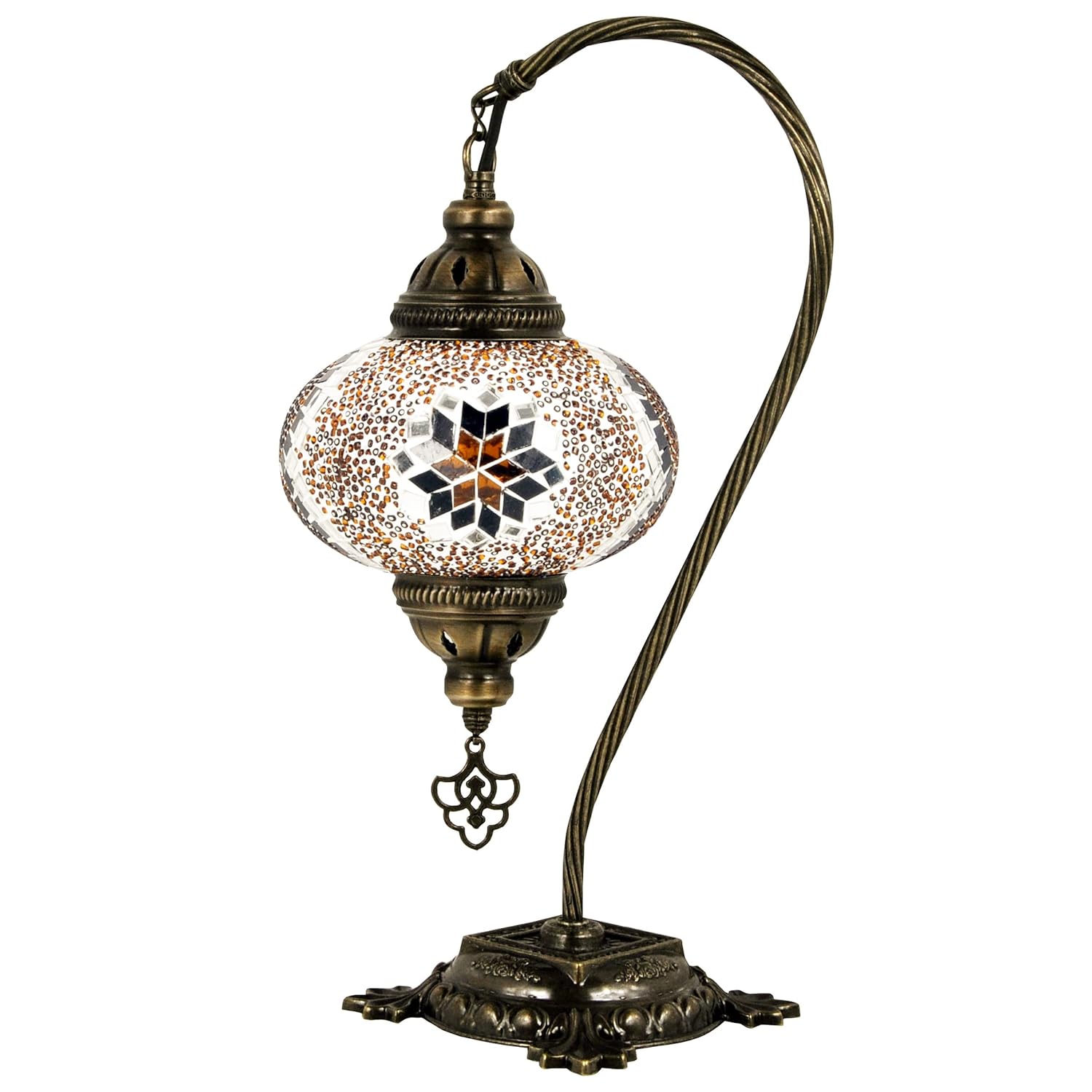 5 Variotion Mosland Home Turkish Lamp Mosaic Table Lamps  Turkish Moroccan Lamp with Bronze Base  Handmade Swan Neck Tiffany Night Lamp  Mosaic