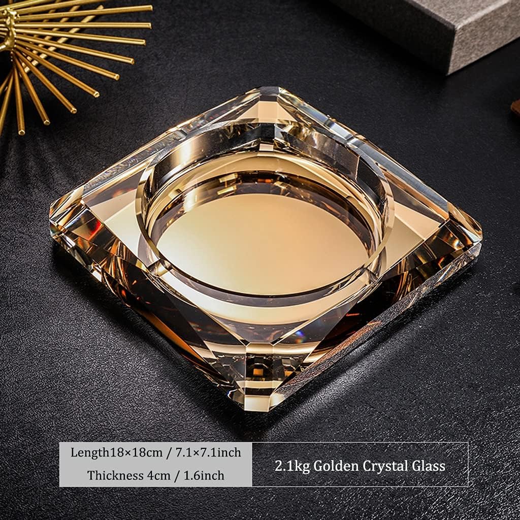 Cenicero de cristal para cigarrillos, bandeja cuadrada para cenizas de cigarros para decoración de mesa de escritorio de oficina en casa, cenicero