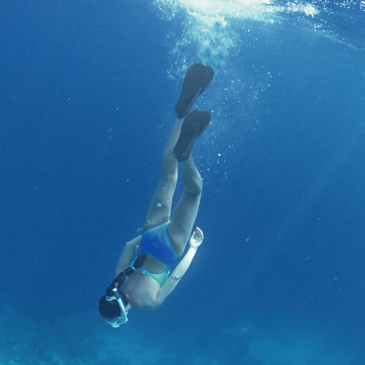 F FYJS Aletas cortas de natación, tamaño de viaje, aletas de buceo con bolsa de transporte de malla para adultos, hombres y mujeres
