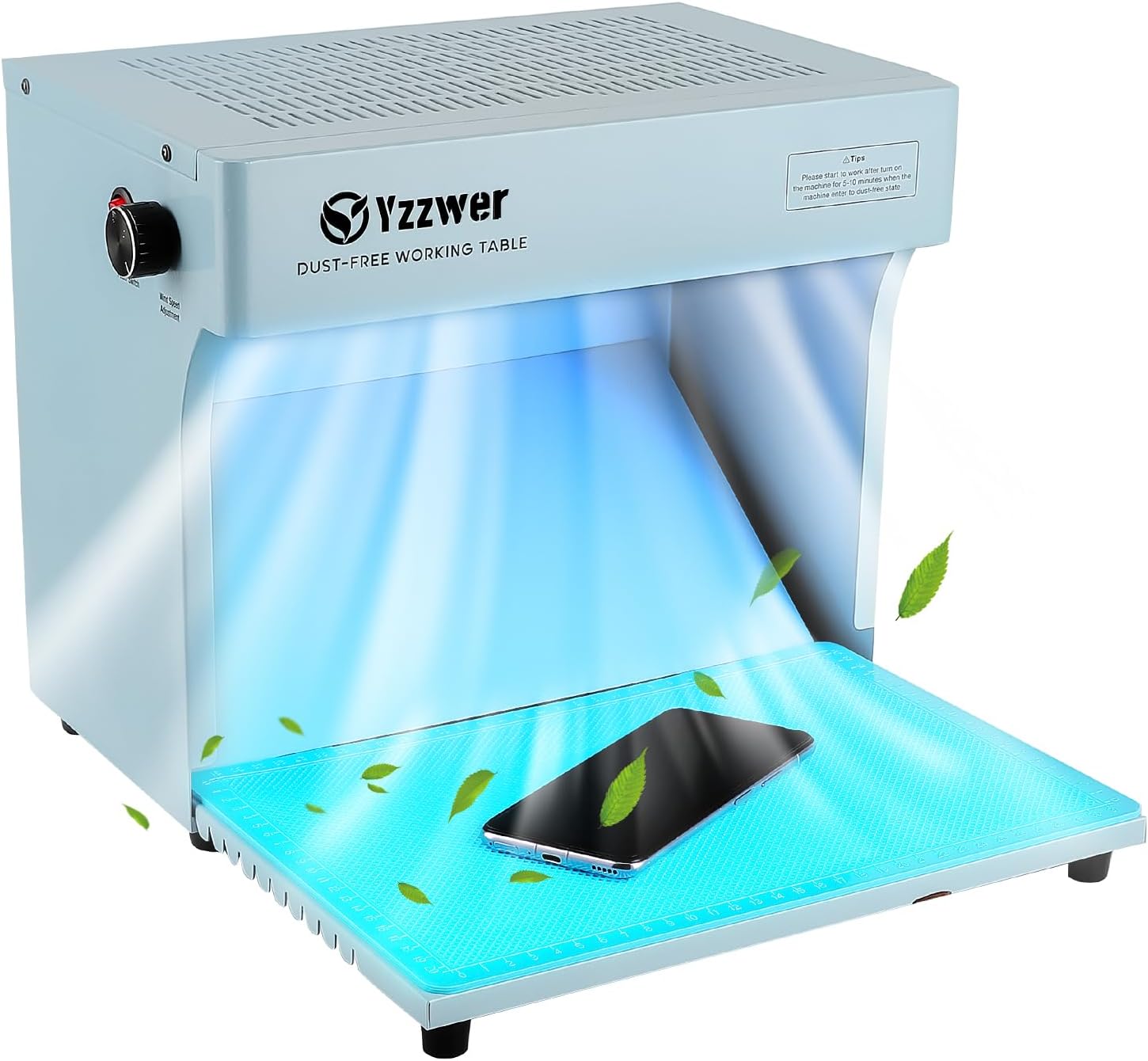 Filtro de campana de flujo laminar Yzzwer – Filtración de flujo laminar vertical para reparación de pantalla LCD de teléfono, mesa de trabajo sin