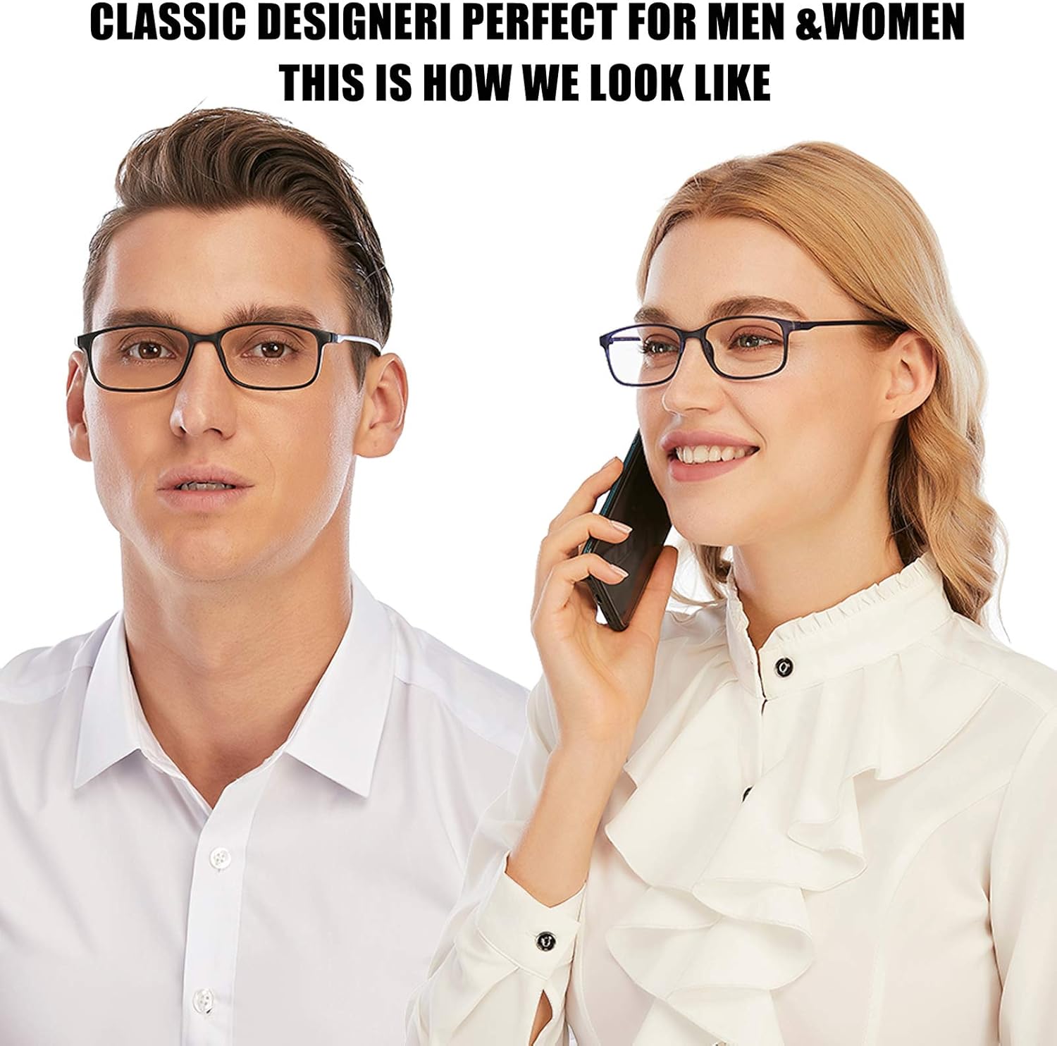 AQWANO. – 4 pares de lentes de lectura para computadora, para bloqueo de luz azul, ligeros, flexibles, TR90, lentes irrompibles para mujeres y