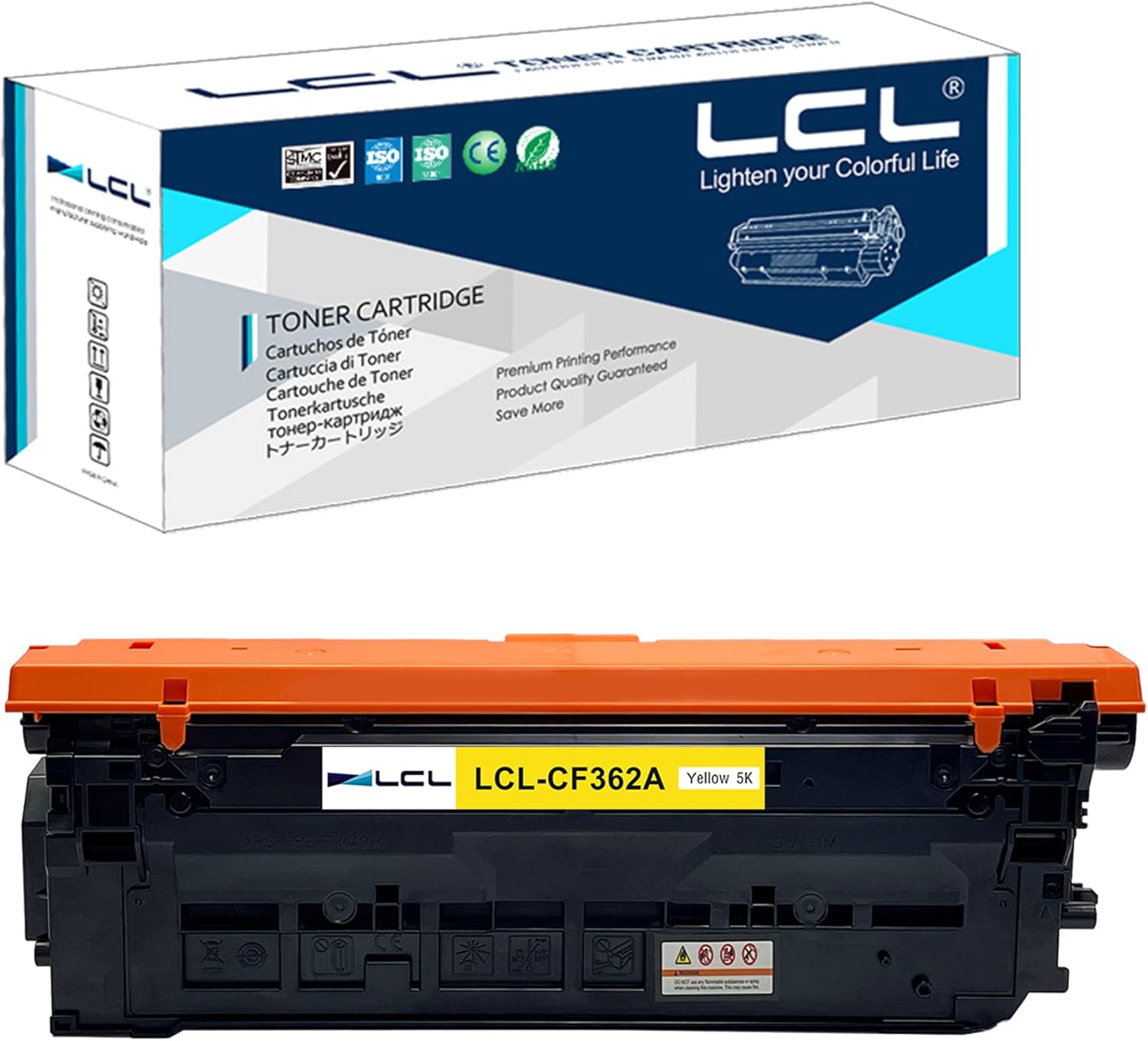 LCL Cartucho de tóner remanufacturado de repuesto para HP 508A CF362A M552dn M553dn M553n M553x (paquete de 1 amarillo)