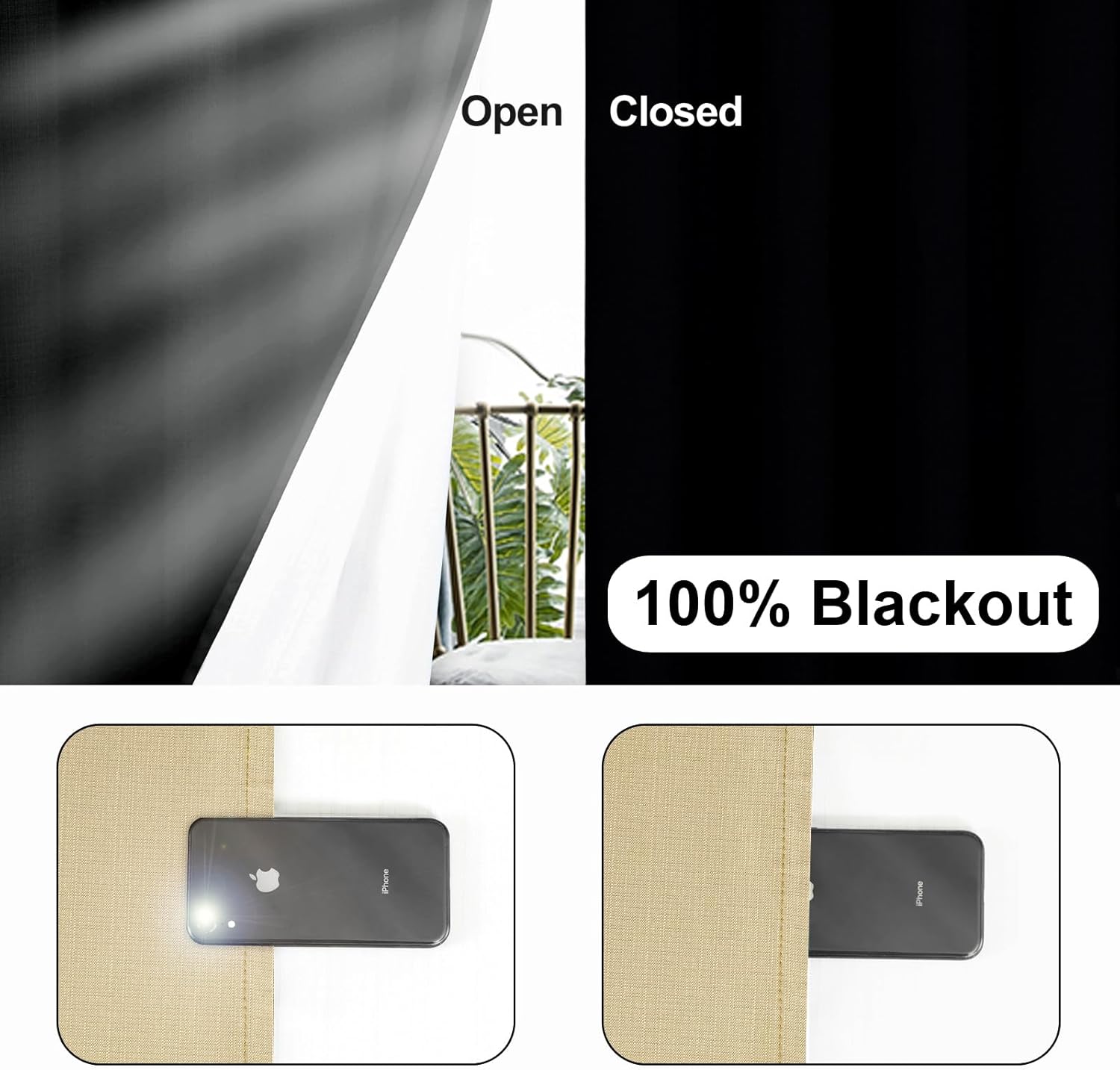 PureFit Cortinas 100% opacas de 84 pulgadas de largo, lino para oscurecer la habitación, con aislamiento térmico, cortina extra ancha para puerta