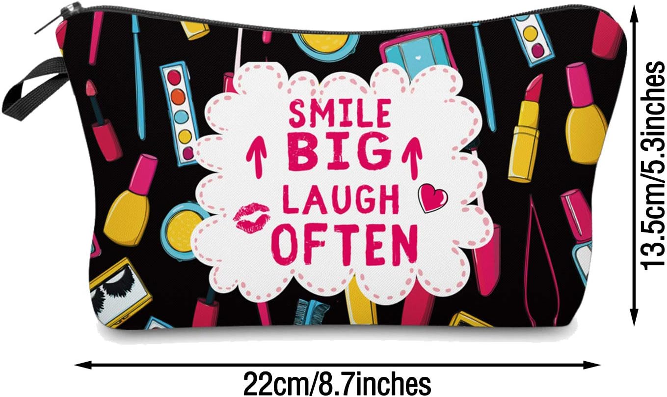 10 bolsas de maquillaje con letras para cosméticos, bolsa de viaje con cremallera, organizador de cosméticos, bolsa de artículos de tocador, bolsa