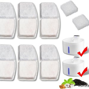 Paquete de 6 filtros de repuesto para fuente de gato, paquete de 2 esponjas de filtro de bomba de agua para mascotas para dispensador de agua Paquete de 6 filtros de repuesto para fuente de gato, paquete de 2 esponjas de filtro de bomba de agua para mascotas para dispensador de agua