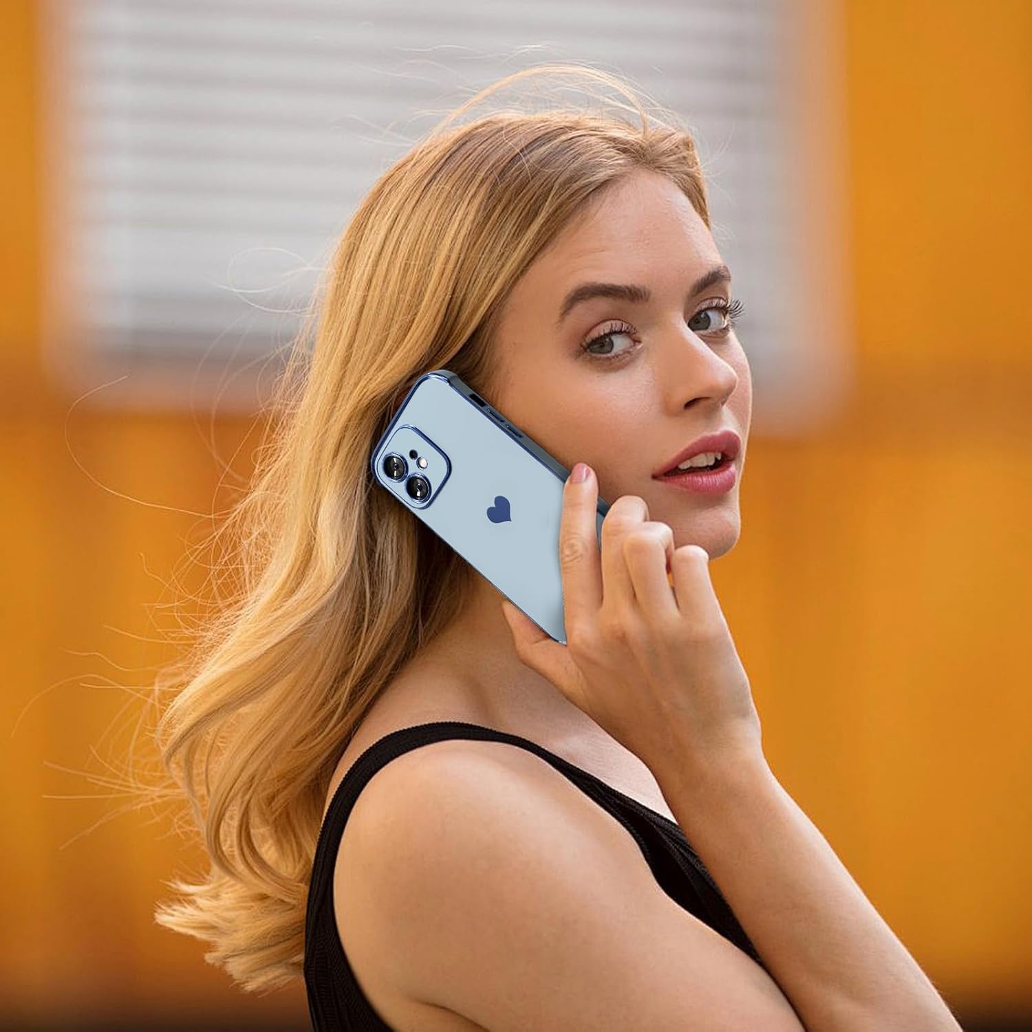 Funda de diseño para iPhone 11 para mujer, funda suave para teléfono 11, iPhone 6.1 y esquina a prueba de golpes (azul)