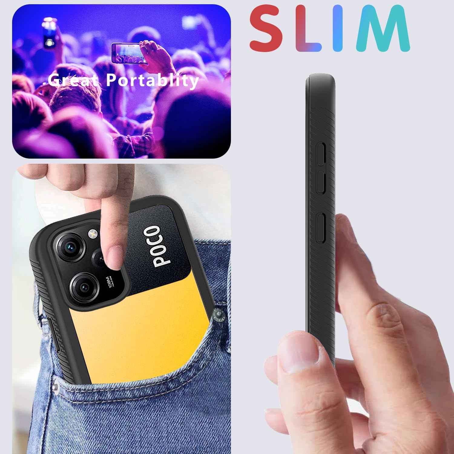Wousunly Funda compatible con Poco X5 Pro de protección completa de 360 grados, transparente, funda para teléfono Xiaomi Poco X5 Pro, funda de