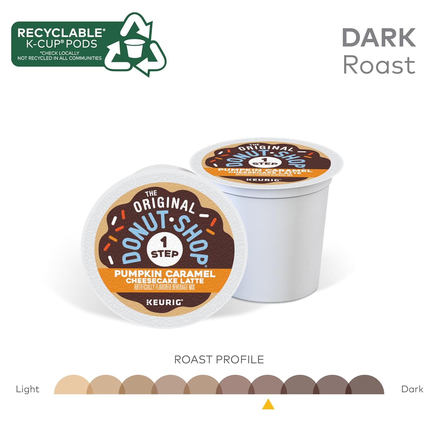 The Original Donut Shop – Cápsulas Keurig Single Serve K-Cup con leche y caramelo de calabaza, 60 unidades