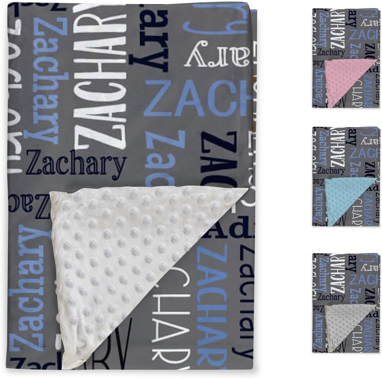 Manta de bebé personalizada, diseño de nombres personalizados, manta de felpa suave con respaldo de puntos de doble capa para niños y niñas, color