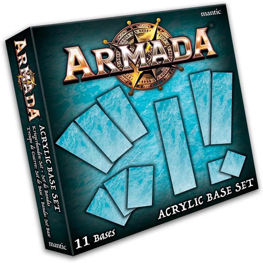 Mantic Games MGARM104 11 x Armada Bases Acrílicas, Azul